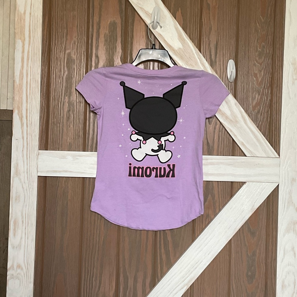 Sanrio Kuromi Lavender Kids Tee. Print on Front and Back. Size Kids Large - Picture 4 of 6
